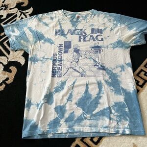 Vintage Used tie dyed Black Flag band shirt size M